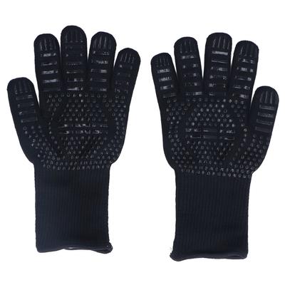 Heat Resistant Gloves 500 Celsius  31cm Hot Proof Mitts Cooking Tool for BBQ Oven Welding