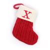 With Red Letter Knitting Stockings Yarn Hanging Ornament Christmas Socks  Xmas