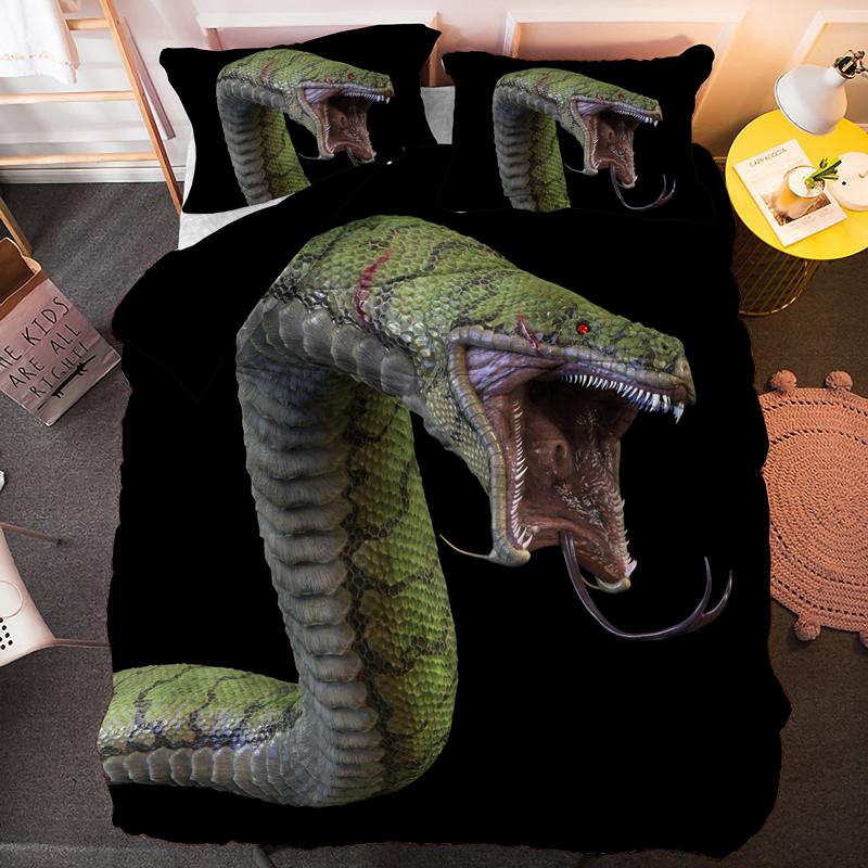 Original Snake Pattern Duvet Cover Set King Size Snake Bedding Set With Pillowcase Quilt Cover 2/3PCS Bedclothes Comforter Cover