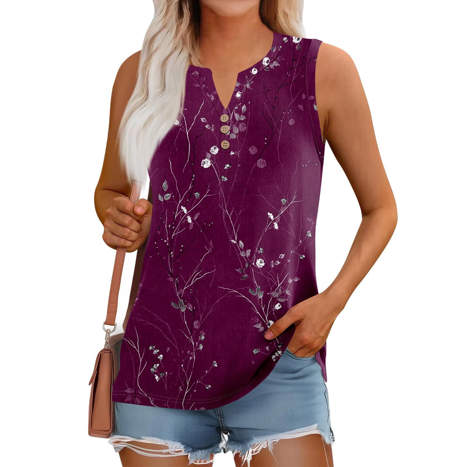 

Женский летний жилет, свободный, однотонный, с пуговицами, V-образным вырезом, повседневная рубашка без рукавов M