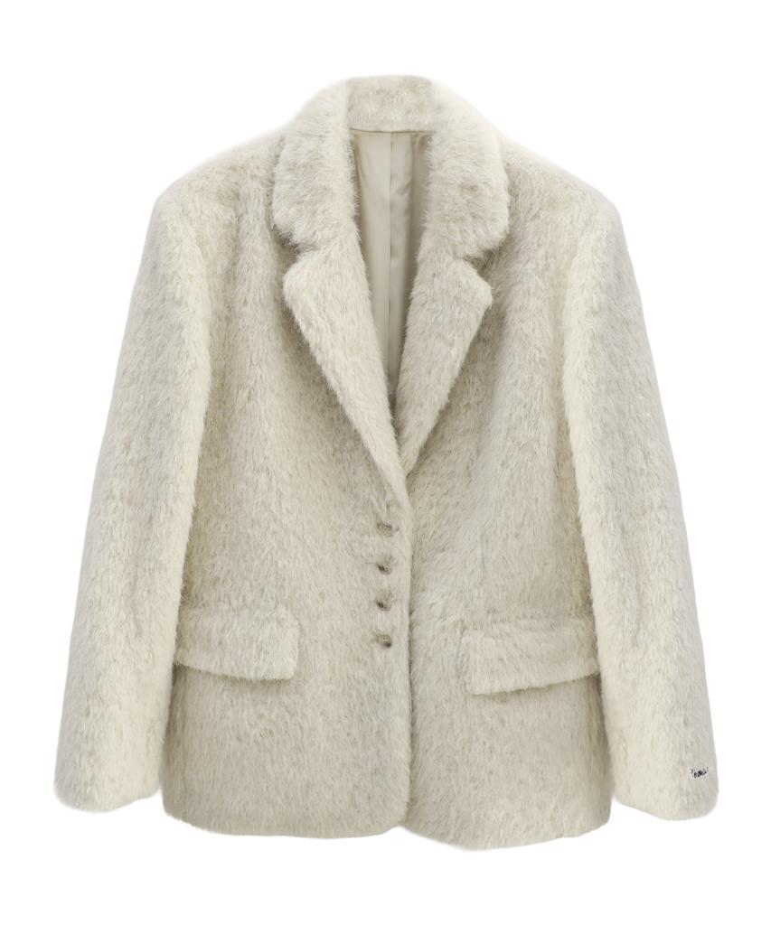 Vivacious Elizabeth Boucle Blazer Gray