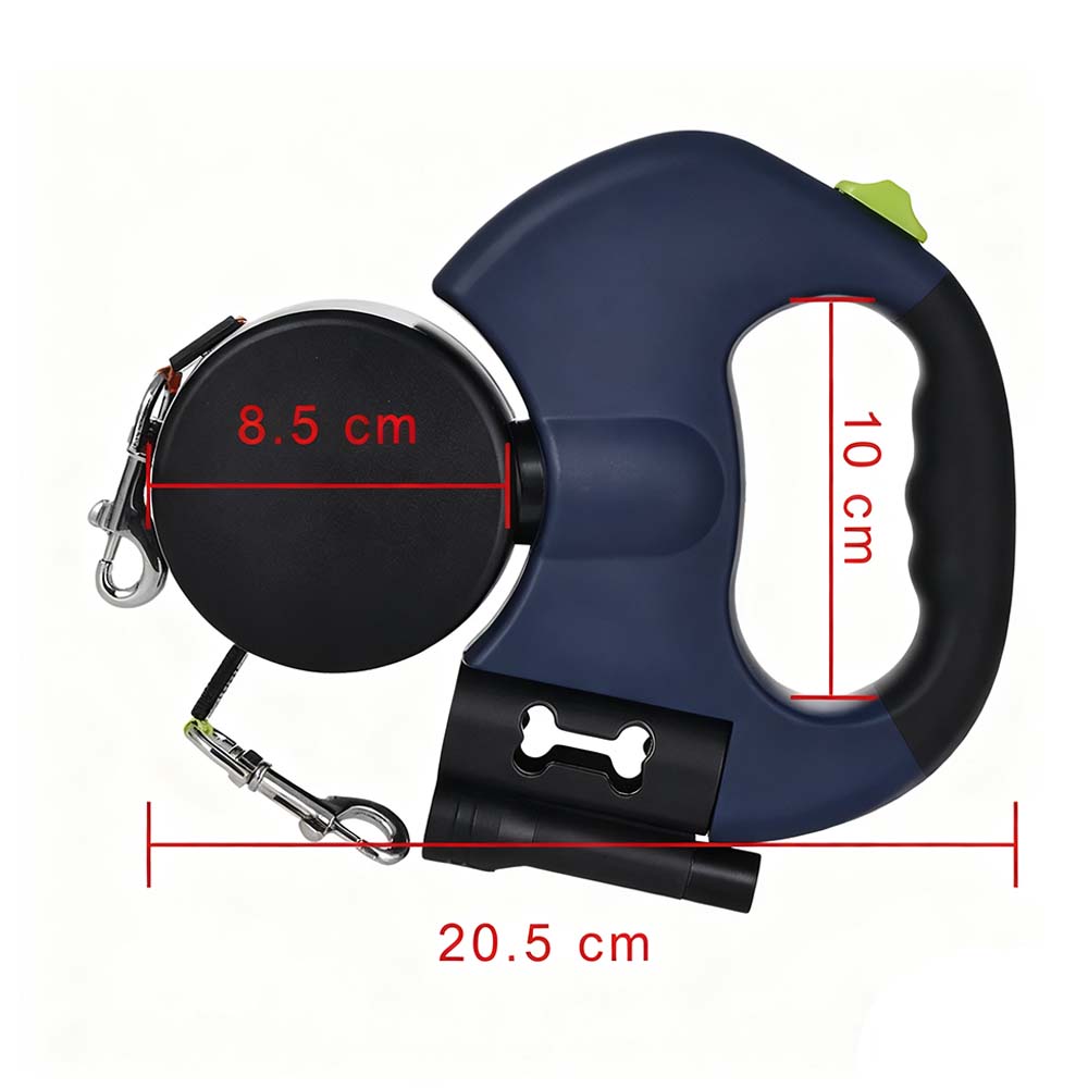 Pet Leash Automatic 360 Swivel No Tangle Rope 2 Dog For Small Dogs Outdoor Multifunctional Puppy Lead With Lights Waste Bag Box