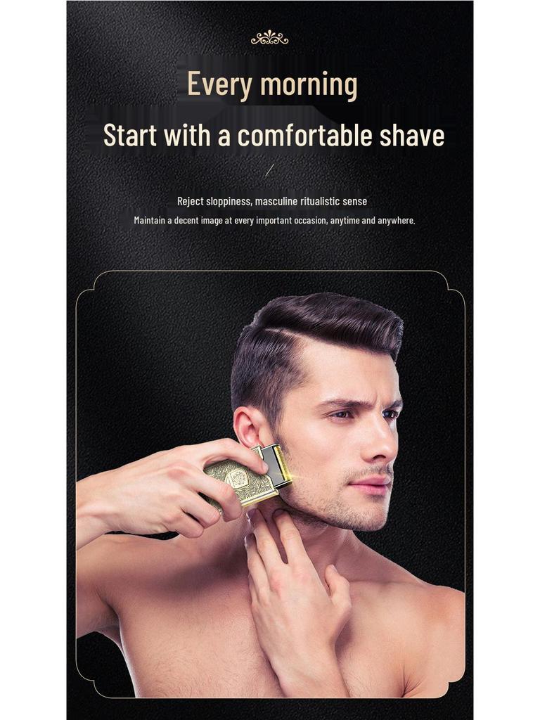 Retro Men's Electric Razor: New Model, Stainless Steel, Floating Blades, Water Washable