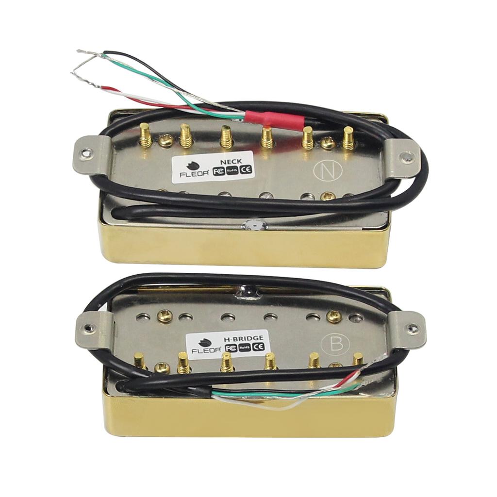 FLEOR 1PC LP Guitar Alnico 5 Humbucker Pickup 4-Conductors Neck or Bridge Electric Guitar Parts