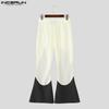 INCERUN Two Pieces Men Sleeveless Waistcoats Long Stitching Flare Pants Sets