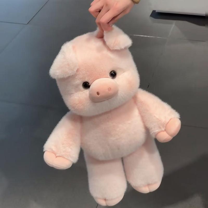 Cute Run Plush Toy Fluffy Stuffed Pink Pig Pillow Highland wild boar Kawaii Birthday Christmas Gift for Kids Girls Animal Lovers