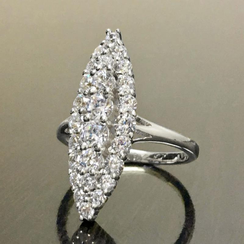 

Hyperbole Marquise Shaped Gold Color Rings for Women Full Paved Dazzling CZ New Trendy Wedding Band Accessories Jewelry 10