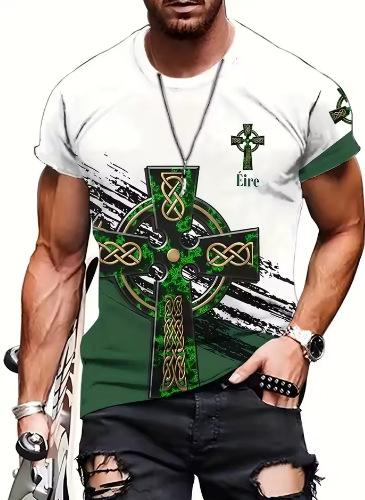 Irish Vintage St. Patrick s Day Men s T-Shirt St. Patty s Day Green Clover, Print XXS