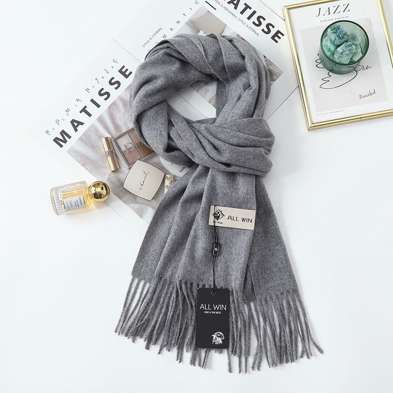 High-End Women's Wool Scarf - Cashmere Feel, Solid Color, Autumn/Winter, Unisex Versatile Shawl