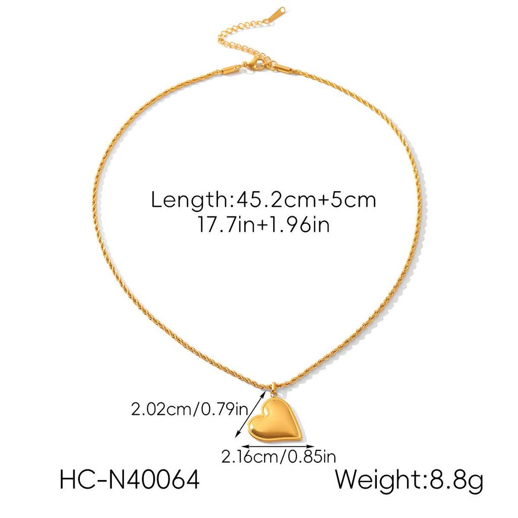 Luxury Stainless Steel Heart Pendant Necklace for Women - High-End Titanium Steel Choker