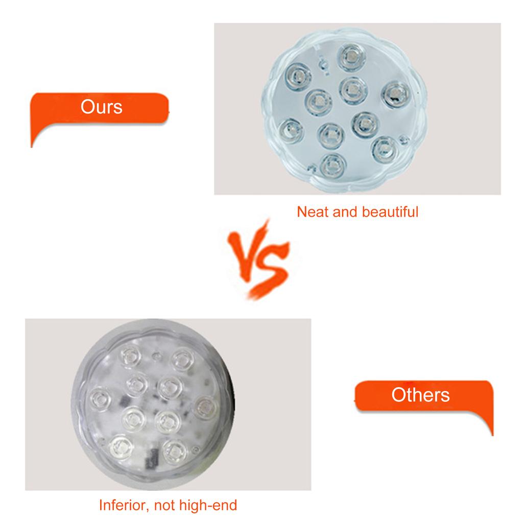 Luzes LED Submersíveis com 16 Cores Controle Remoto a Pilha Colorida Piscina Subaquática Luz Noturna LED
