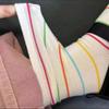 Dopamine Socks, Women's Autumn Colorful Dot Cotton Socks, Trendy and Cute Cartoon Student Striped Mid-calf Socks