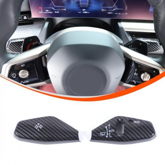 ABS Carbon Fiber Windshield Wiper Switch Lever Trim For BMW 5 Series G60 2024+