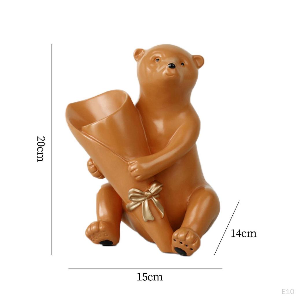Bear Vase Hand Painted Ornament Art Centerpiece for Home Decor Desktop Wedding