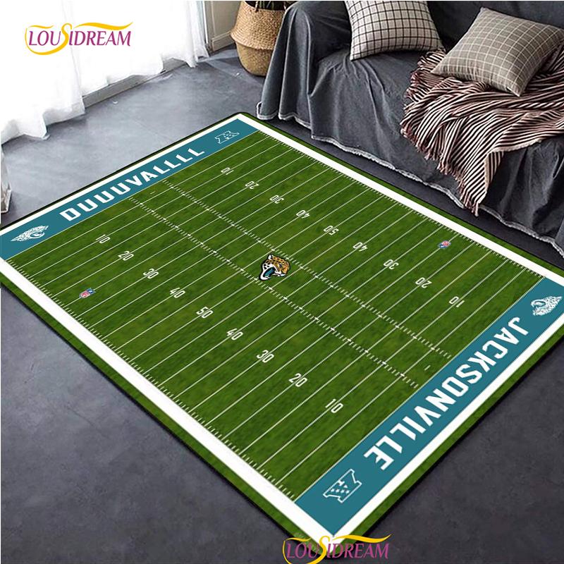 Personalisierter American Football Court Teppich, Teppich für Wohnzimmer Schlafzimmer Dekoration, Kinder Küche Badezimmer Rutschfeste Bodenmatte Alfombra