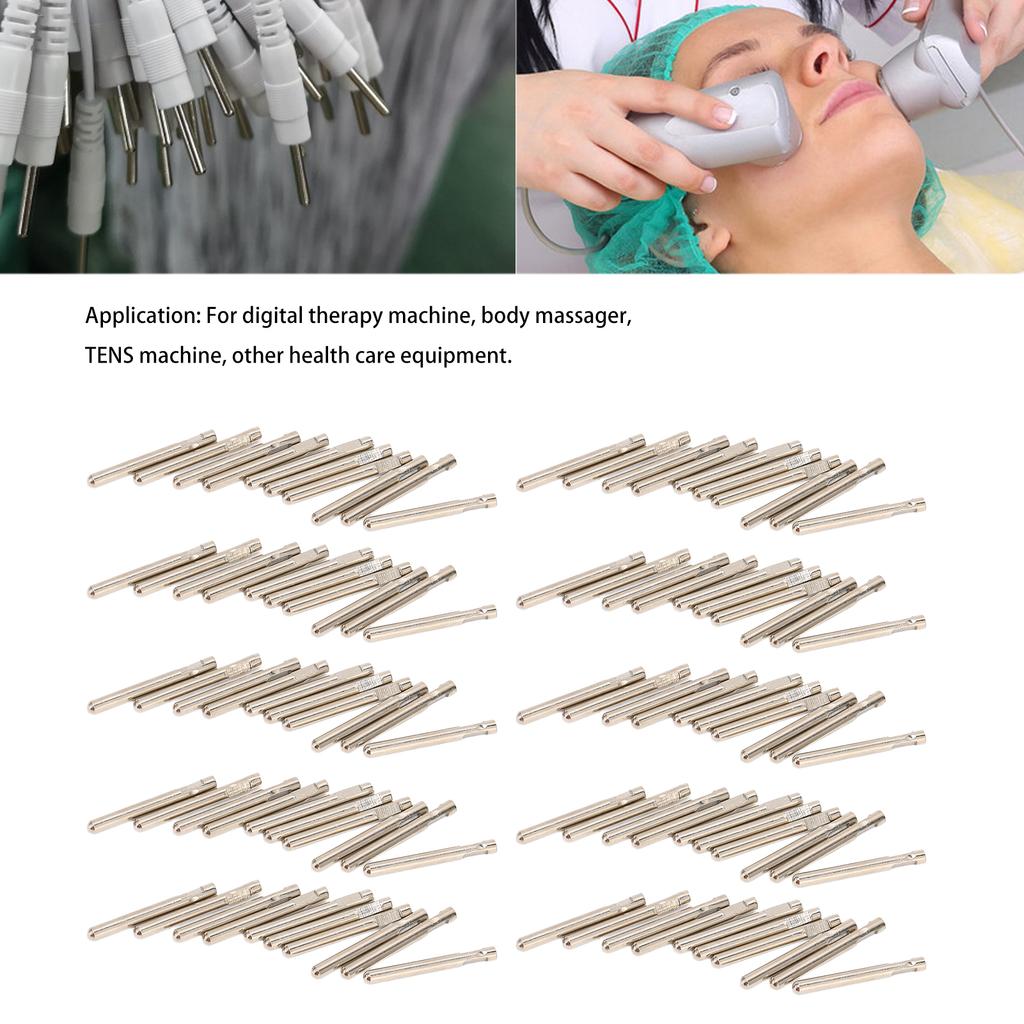 100PCS Electrode Lead Cable Contact Pin 2.0mm Copper for Massager Physiotherapy Heating Wire