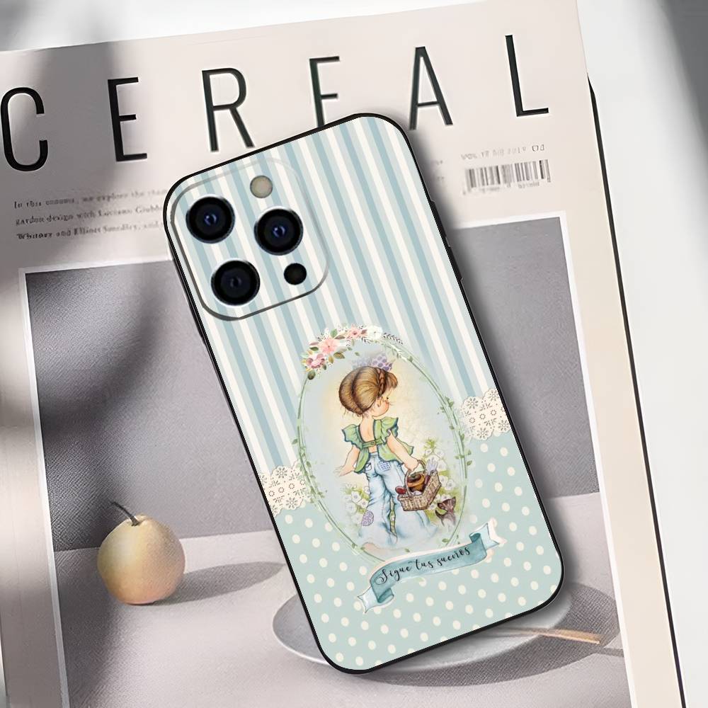 S-Sarah K-Kay Girl Phone Case For iPhone 17,16,15,14,13,12,11 Plus,Pro Max,XS,Soft Silicone Black Cover