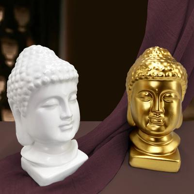 Dienvidaustrumu Āzijas Zelta Budas Galvas Statuja Radoša Sveķu Budistu Skulptūra Zen Mājas Interjera Dekora Priekšmeti Amatniecības Kolekcija