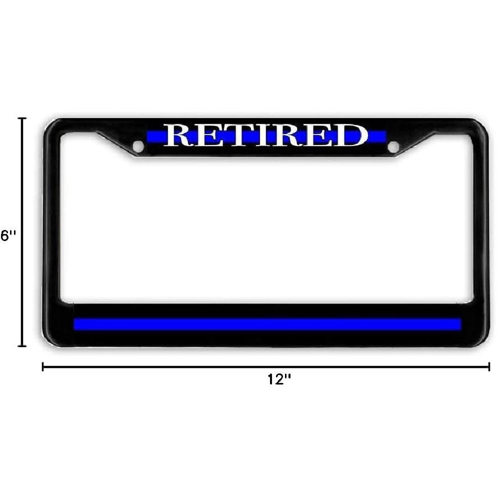 

Retired Thin Blue Line Police Support Blue Lives License Plate Frame Holder Black