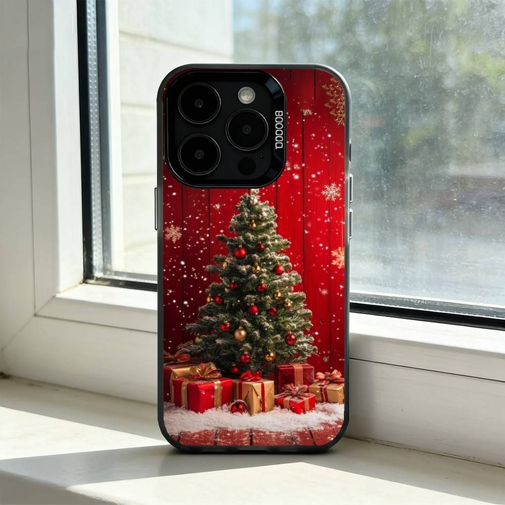 Christmas Santa Claus Phone Case For iPhone 17,16,15,14,13,12,11 Plus,Pro Max,XS,Colorful Silver Black Cover
