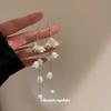French Artificial Crystal Orchid Bell Flower Fringed Earrings Mori Small Fresh Earrings, Super Fairy Temperament Earrings Women