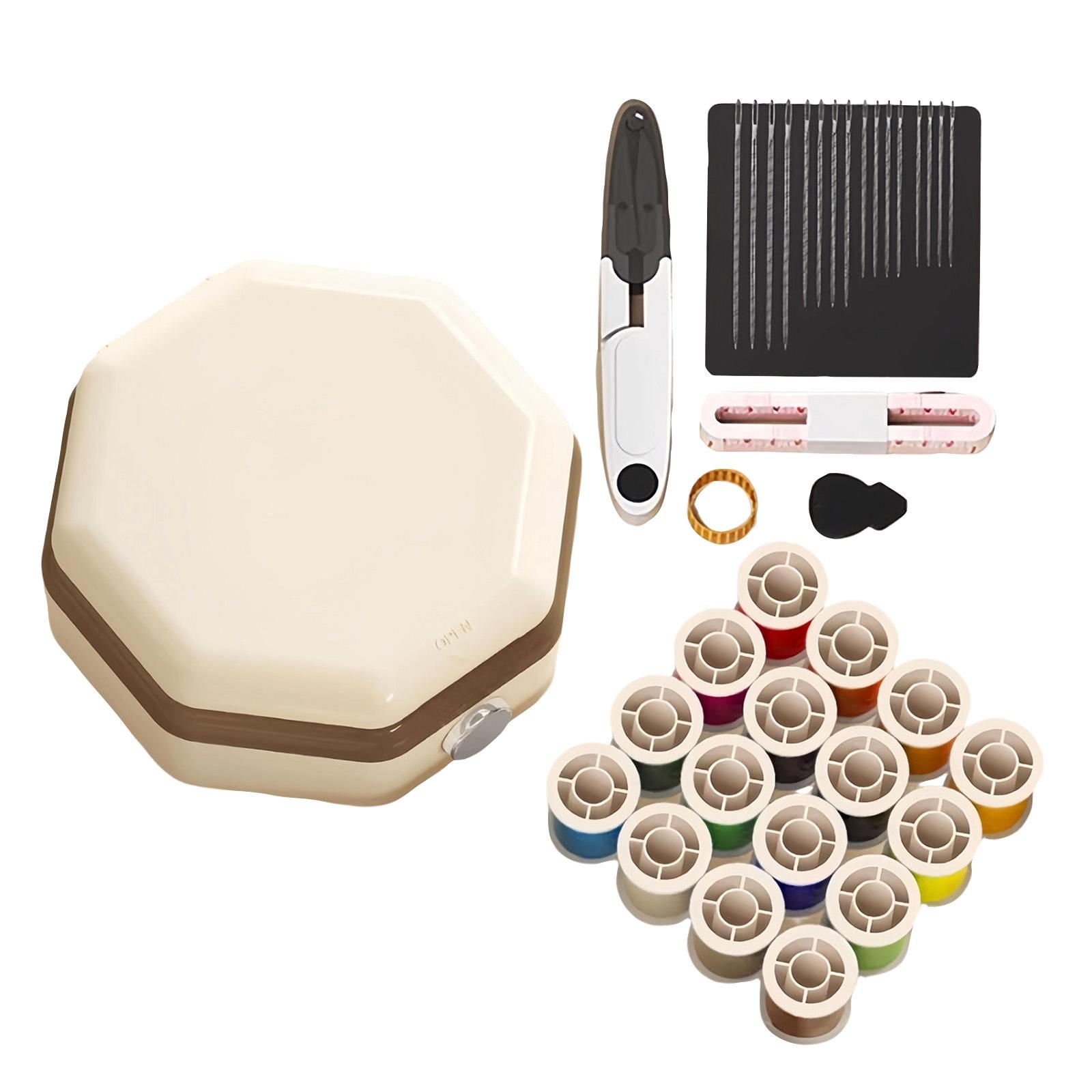 

Portable Magnetic Sewing Kit Compact Household Thread Needle Box Mini Sewing Set for Clothing Repair and Stitching with Multiple Tools Included One Size бежевый