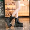 Fashion 10CM New 2024 Women's Ankle Boots Autumn Winter Warm Punk Fur Shoes Chunky High Platform Casual Leather Short Boots Bota Mujer