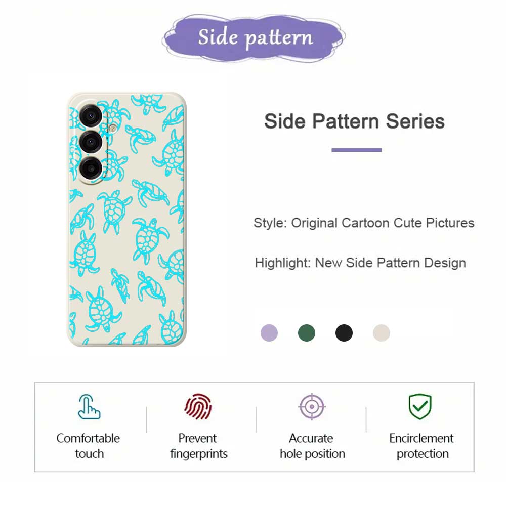 For Samsung Galaxy A17 5G Case Tortoise Pattern Printing Straight Edge TPU Phone Back Cover