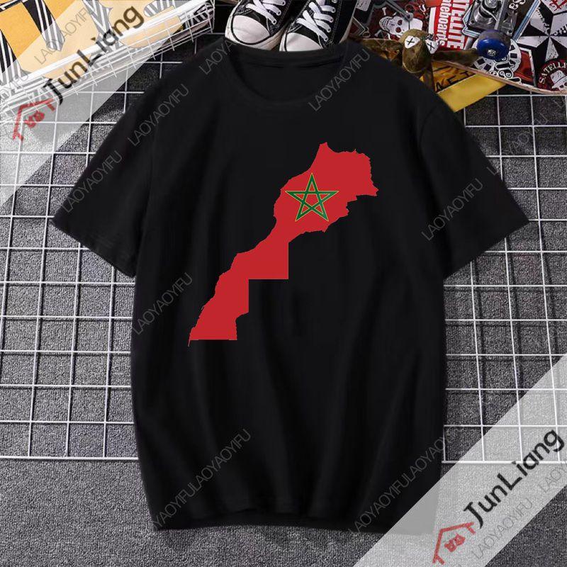 Marokkanisches Flaggenmuster Herren T-Shirt Marokkanisches spirituelles Symbol T-Shirt Herren 2025 Modell atmungsaktives und bequemes Oberteil