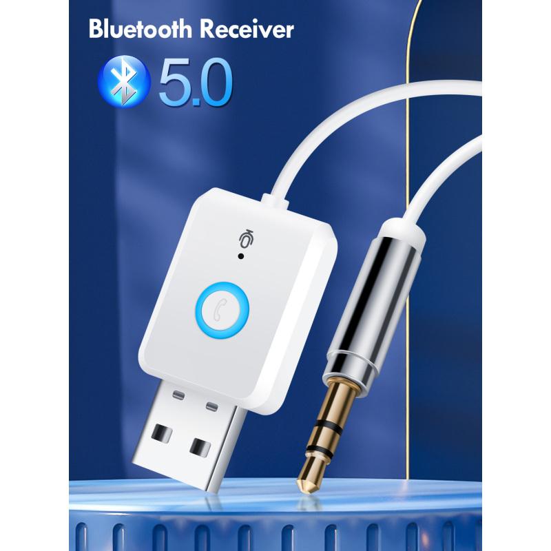Araç Bluetooth uyumlu 5.0 Adaptör 3,5 mm Ses Aux Alıcı Verici Bluetooth uyumlu Handsfree Kiti