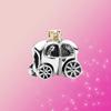 Charm-Anhänger aus 925er-Sterlingsilber, Kürbis-Wagen-Charm, glänzender Zirkon-Schmuck, passend für Original-Mode, für Damen, Armband, Schmuck, Geschenk
