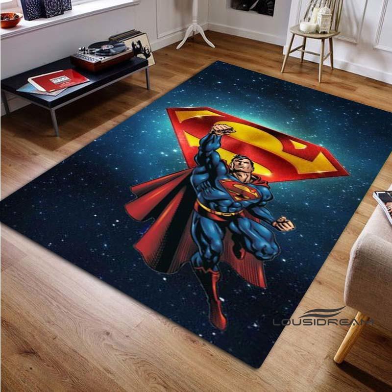 "Superman" rugs in a variety of styles and sizes—perfect for use as bedroom play mats, living room rugs, and home decor.