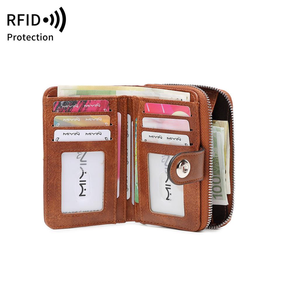 New Women's Wallet Multi-card Zipper Buckle Change Bag Retro Fashion Short Wallet