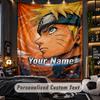 Personalized Wall Tapestry,Naruto Custom Printed Name, Fabric Wall Art For Indoor Room Backdrop