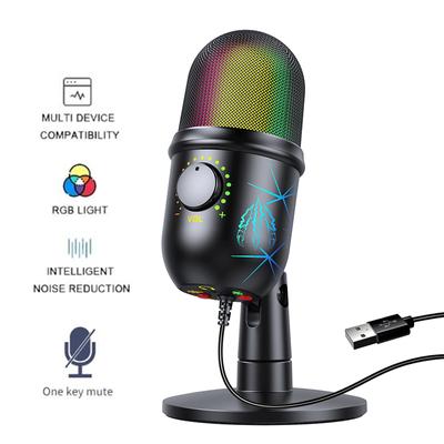 USB kondenser mikrofon sessiz gürültü azaltma kulak dönüş fonksiyonu ile PC bilgisayar dizüstü bilgisayar için USB oyun mikrofonu Video kayıt