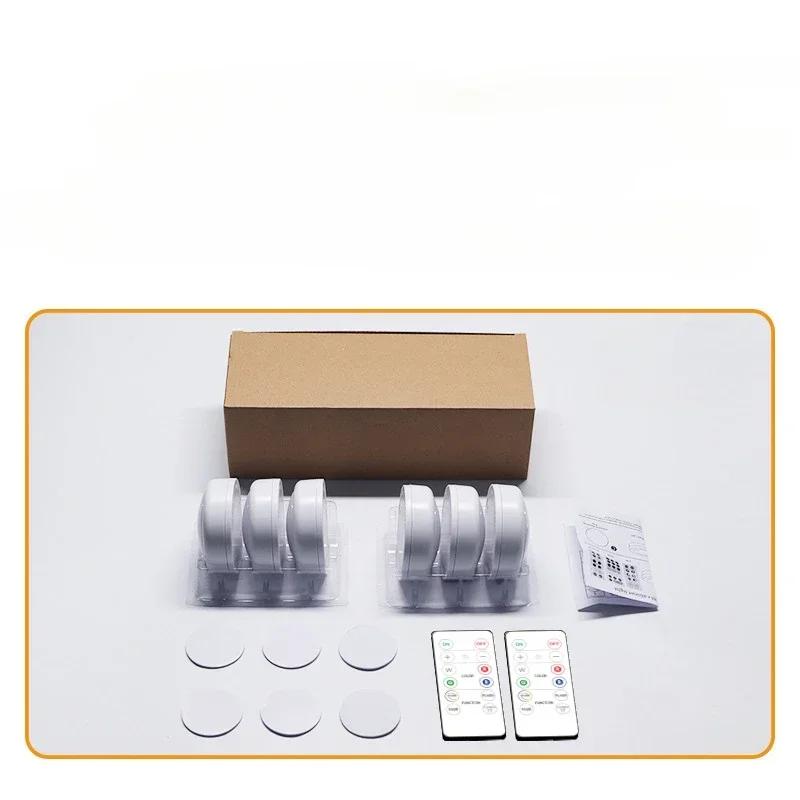 RGB LED Schrankleuchte Pucklampe 16 Farben Timer Fernbedienung Unterregal Küchenarbeitsplatte Kleiderschrank Beleuchtung Dekor