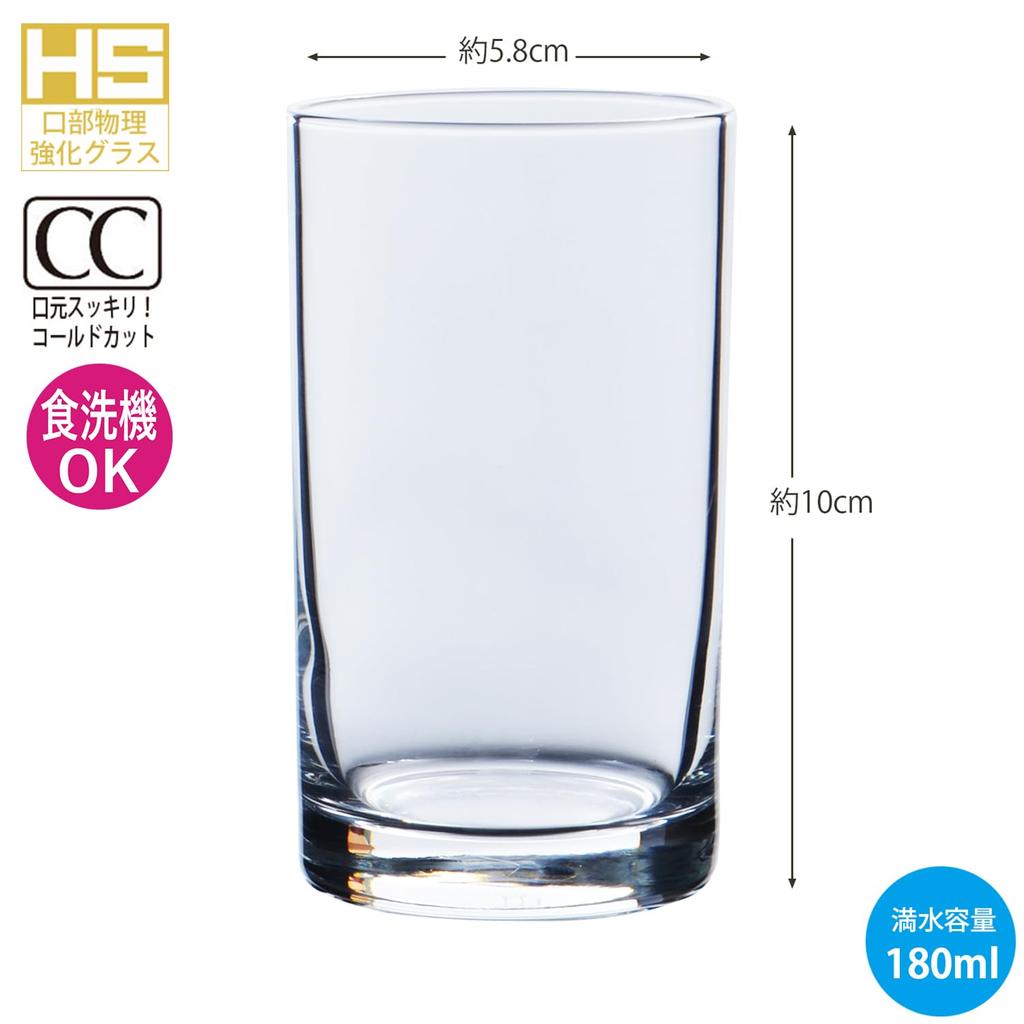 Toyo Sasaki Glass Tumbler Glass New Doria Tumbler 180ml Set of 6 Made In Japan Dishwasher Safe Glass Cup Glassware Commercial Glass 07106HS