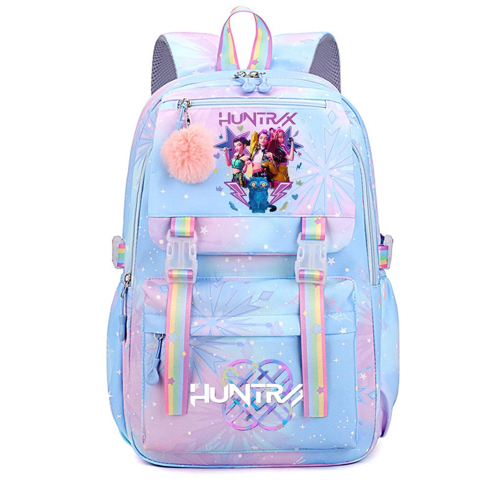 Niedlicher Anime K-Pop Dämonenjäger Aufdruck Große Kapazität Wasserdichter Rucksack Teenger Schüler Mädchen Junge Schultasche Büchertasche Damen Reisetasche Rucksack