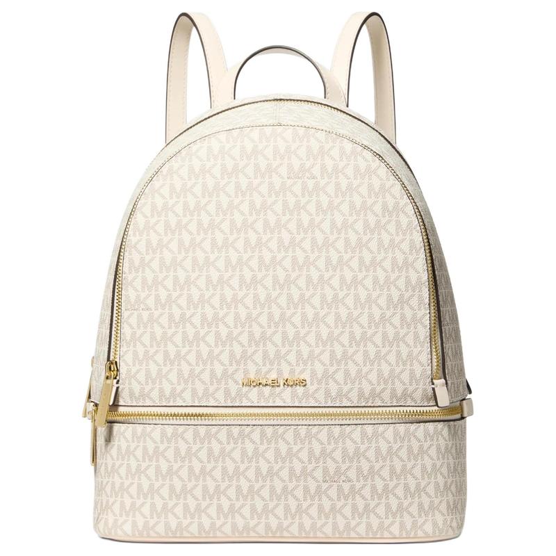 MICHAEL KORS Sheila logo hardware coated canvas backpack medium women s light gold золотой