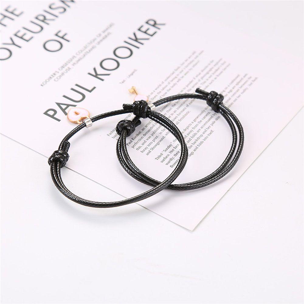 For Women String Couple Charm Rope Key Heart Lock Bangles Bracelets Fashion Accessories Jewelry