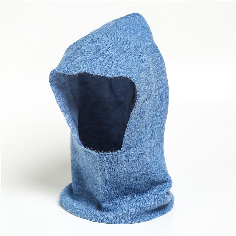 Sweter szalik i czapka zintegrowane jednolity kolor wszechstronna osłona szyi dzianinowa bez aksamitu na zewnątrz ciepły szalik rowerowy