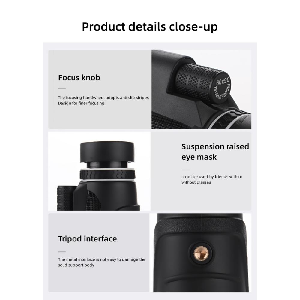 100x80 Professional Full Set HD Pocket Telescope Portable Optical Telescope Low-light Night Vision Outdoor Photography