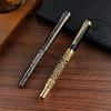 Retro Hollow Engraved Orb Pen Electroplating Gun Gray Metal Pen Bronze Business Gift Signature Pen Neutral Pen