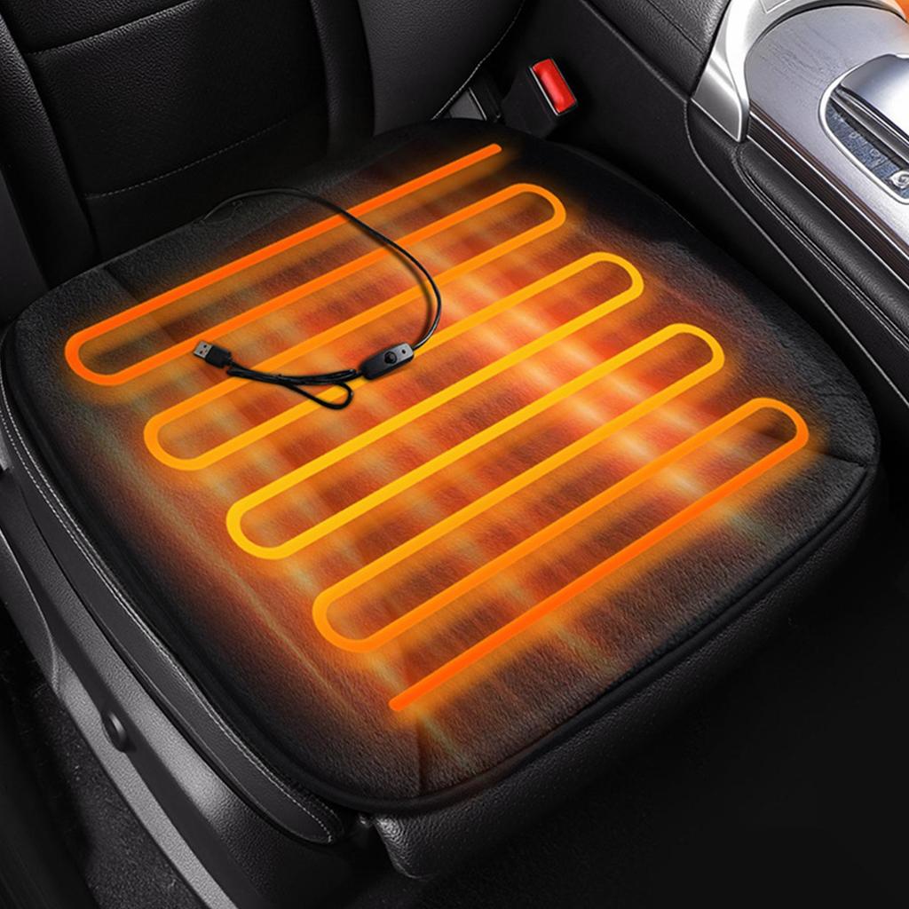 Heated Seat Covers For Cars 12V Electric USB Rechargeable Breathable Auto Supplies Heated Seat Pad For Winter Vehicle SUV Trucks
