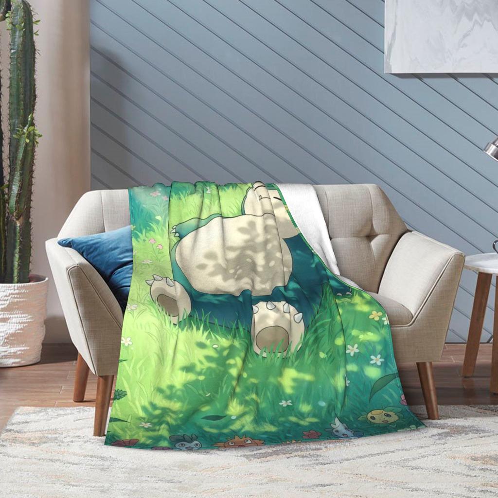 Snorlax Monster Throw Blanket for Couch  Soft Fuzzy Plush Blanket 50x60 Inches Multi-size Bedspread for All Seasons
