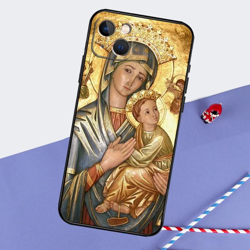 Virgin Mary Phone Case For iPhone 16 Pro Max 11 12 13 14 15 Pro Max Mini XR 16 15 Plus 16e Cover Shell
