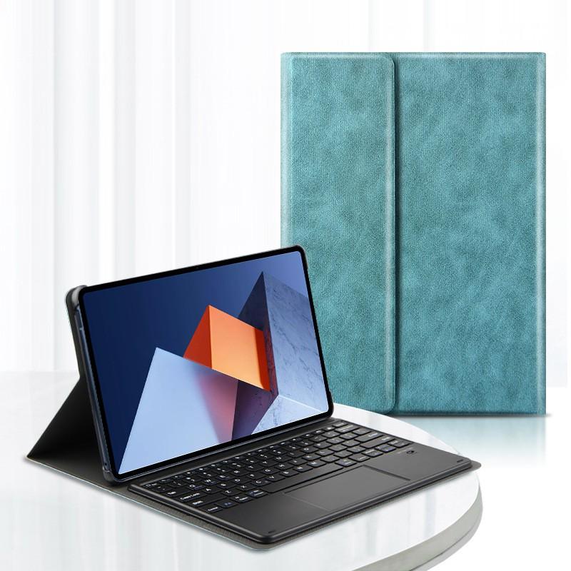 Bluetooth Keyboard Case MateBook E 12.6 Inch DRC-W58 Slim Protective Cover With Stand Business Style Blue Gray