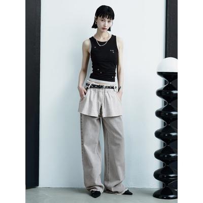 Jersey Layered Skirt Light Grey