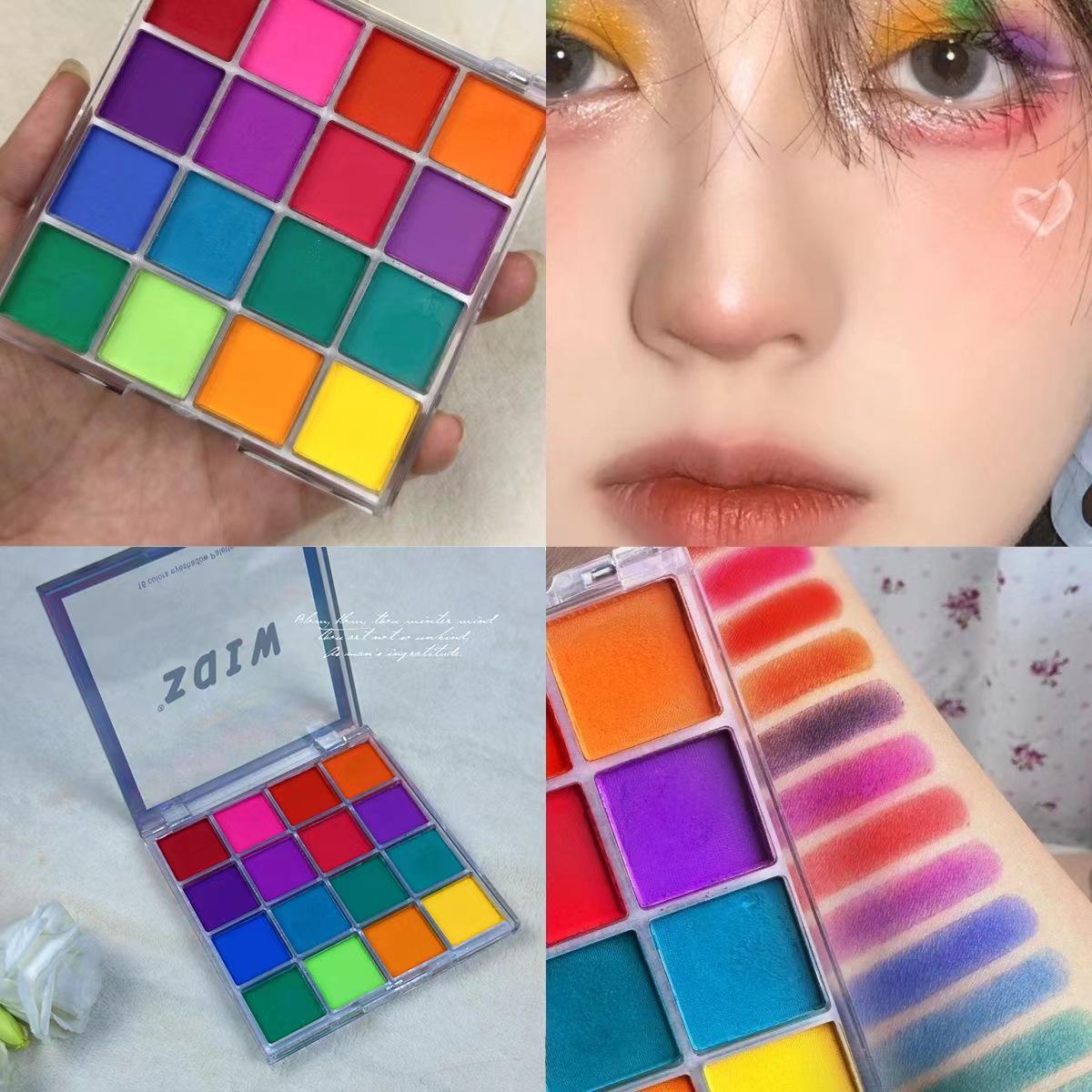 

Палетка теней для век с 16 цветами, шиммерными и матовыми: Европейский и американский стили - Оттенки тыквы, земли, молочного чая