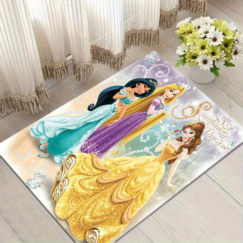 1pc Princess Pattern Area Rug Soft Flannel Floor Mat for Living Room,Office,Bedroom and Carpet,Sofa Coffee Table Floor Mat